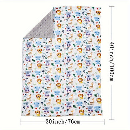 Double-Layer Minky Baby Blanket - 30 x 40 Inch Plush Animal Design – view 2