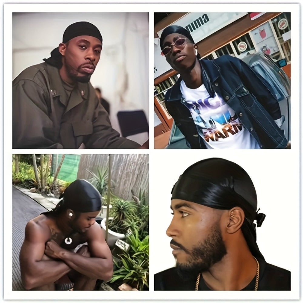 Durag - Silky Satin Set 10/12-Pack for Men & Women 360 Waves Long Tail - product detail view 16