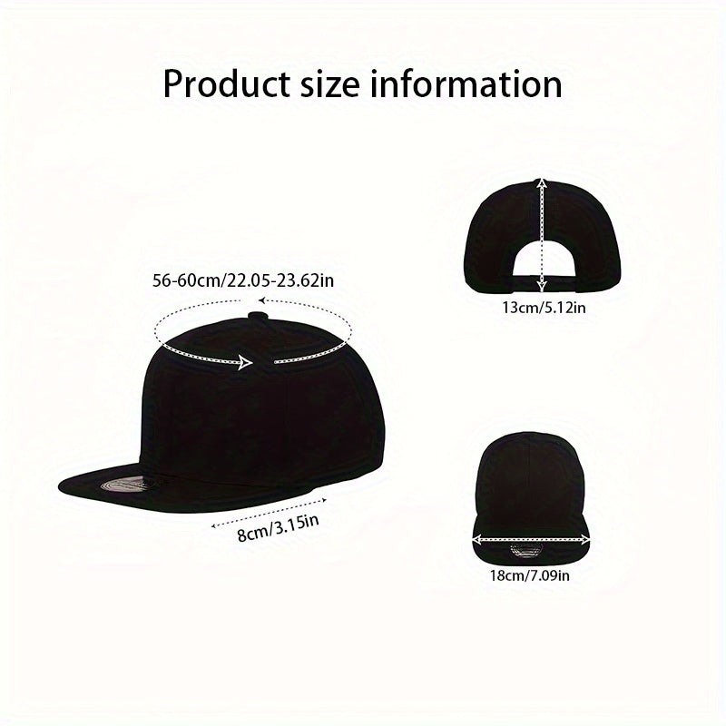2pcs Neutral Flat Edged Baseball Cap, Casual Street Style Breathable Flat Brimmed Cap, Comfortable Four Season Adjustable Street Dance Cap