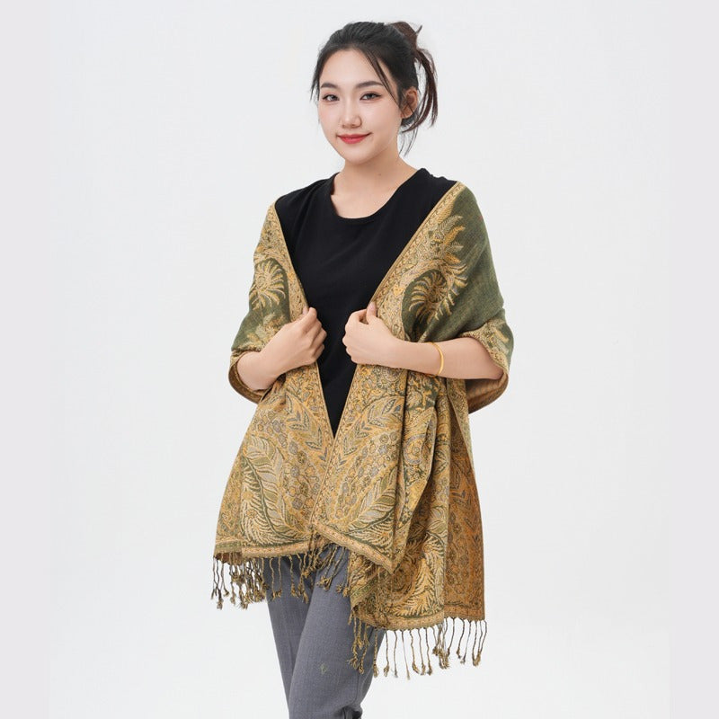 Phoenix Tail Thicker Paisley Pashmina Scarf
