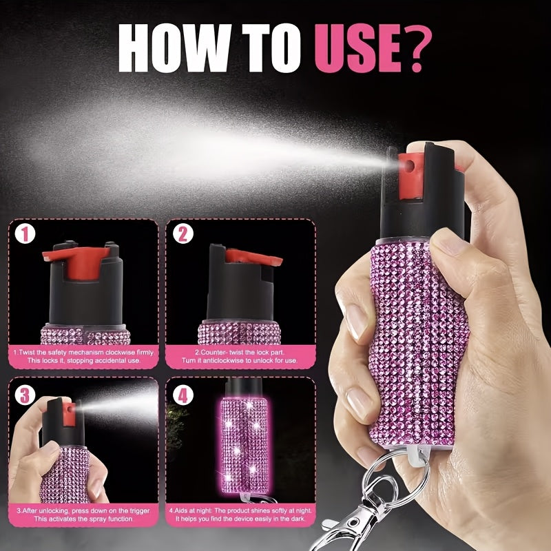 Women's Personal Safety Keychain Set – Self Defense Tools with Whistle, Pocket Knife & Pepper Spray Holder, Everyday Carry EDC Accessories, Gift for Women