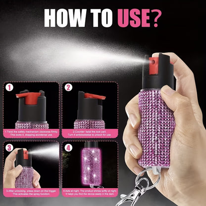 Women's Personal Safety Keychain Set – Self Defense Tools with Whistle, Pocket Knife & Pepper Spray Holder, Everyday Carry EDC Accessories, Gift for Women