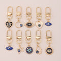 10pcs Evil Eye Keychain Amulet Fashion Cute Key Ring Purse Bag Backpack Car Key Charm Earbud Case Accessory Women Gift