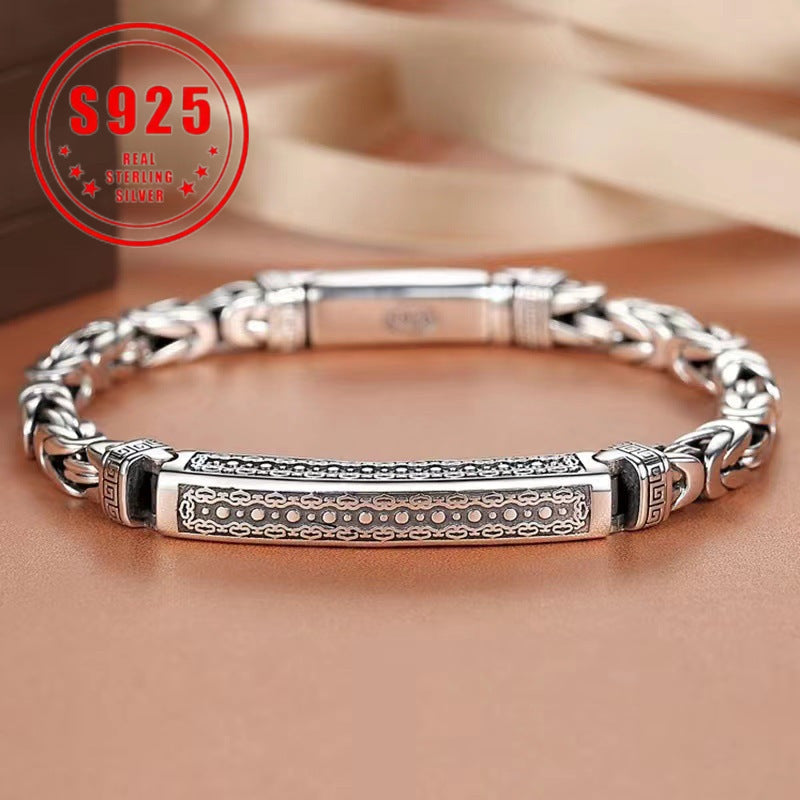 Sterling Silver Bracelet for Women 925 Vintage Bohemian Bangle Cuff Open Adjustable Wrist Jewelry Birthday Gift for Girlfriend Mom Wife