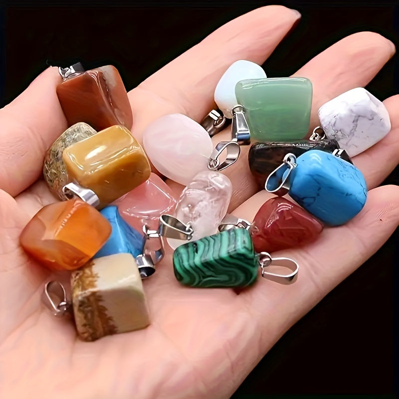 30pcs Irregular Random Agate Pendants | Natural Stone For Jewelry Making, Necklace And Bracelet Additions, Boho Style, Suitable For All Seasons And Occasions