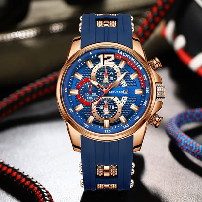 Silicone Watch for Men Fashion Casual Quartz Date Display Sport Wristwatch Sporty Design Multiple Colors Christmas Thanksgiving Gift Reloj Para Hombre