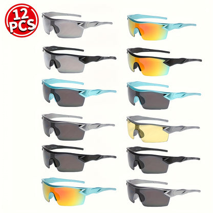 Bulk Sunglasses 12 Pack for Men & Women – Classic Square Retro UV400 Wholesale Eyewear Set, Durable PC Frame, Full & Half Frame Options for Beach, Outdoor & Daily Wear