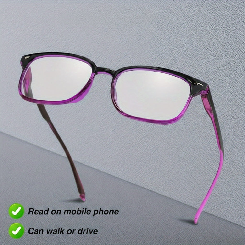 Classic Reading Glasses with Small Rectangle Frame - Comfortable Spring Hinges, Lightweight Plastic & PC Lens Eyewear for Men & Women, Non- +1 Magnification, Everyday Glasses for Computer, Driving, Reading - Stylish & Durable All-Day Wear
