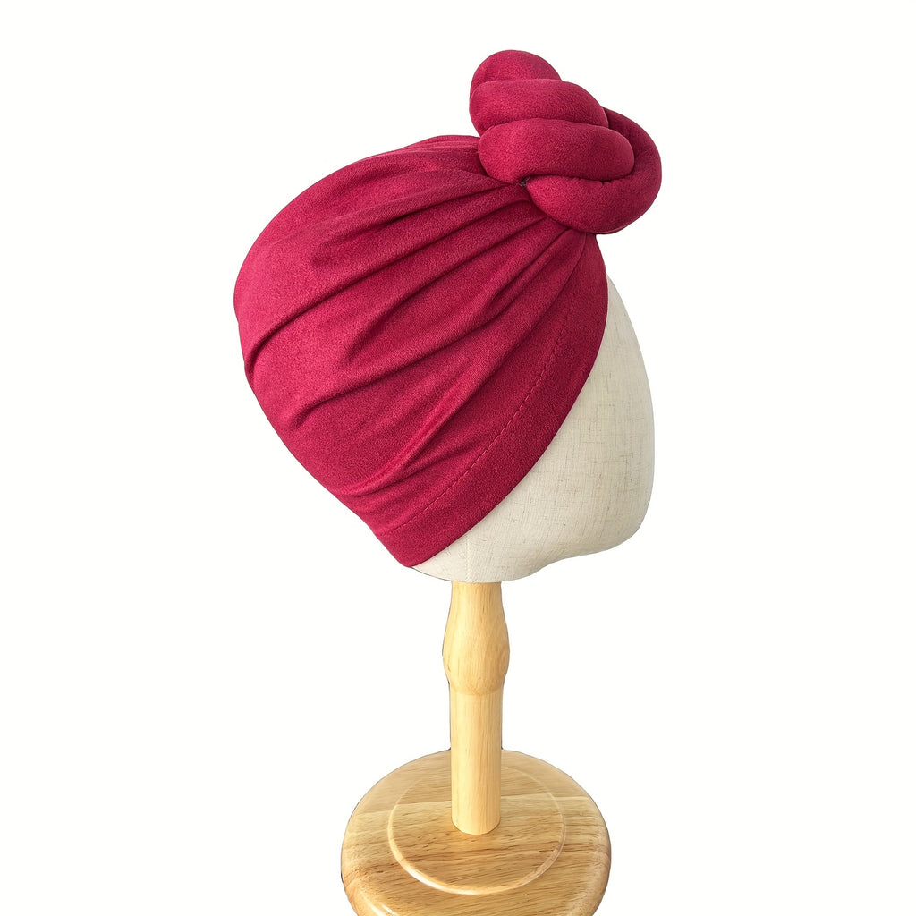 4pcs Pre-made Knotted Turban, Floral Headscarf, Deer Filled Knotted Hat, Tight Wrap Hair Cap