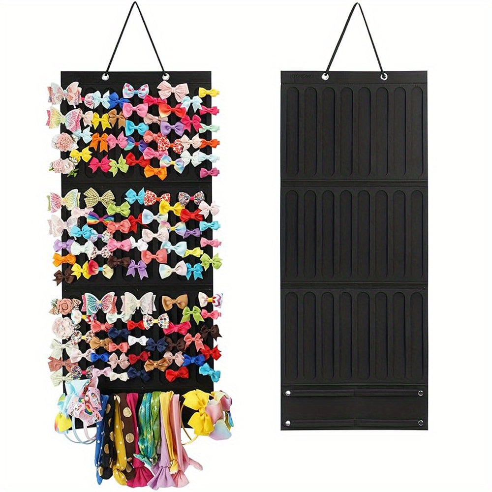 Hair Bow Holder Organizer Felt Wall Hanging Storage Bag for Hairpins Bows Clips Headdresses Girls Hair Accessory Organizer Pink White Black Blue Grey Green