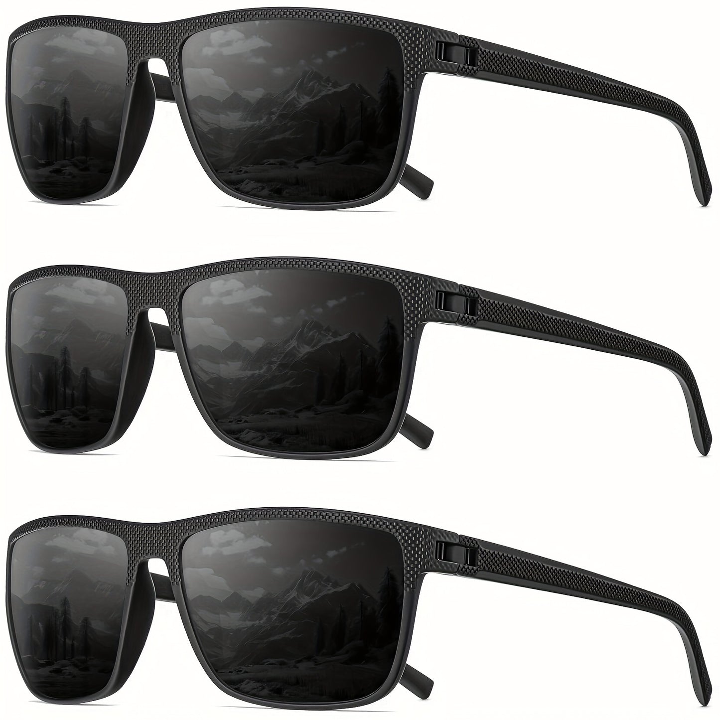 Polarized Sunglasses Men Rectangle - Lightweight Classic Frame Anti-Glare UV Protection Driving Fishing Outdoor Eyewear, Comfortable Fit Fashion Sunglasses for Men, Gift for Him Birthday Holiday