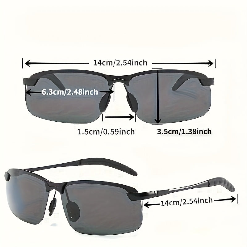 2 Pairs Aurora Night Vision Driving Glasses - Anti-Glare Half-Frame Design, Lightweight Durable PC/Plate/TAC Lenses, Unisex for Men & Women, Daily Wear & Night Driving, Gift Idea, Night Vision Glasses, Sleek Eyewear, Highquality Lenses, Casual Eyewear, Mo
