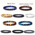 10pcs Set of 8Mm Round Beaded Bracelets for Both Men And Women, Natural Stone Elastic Beaded Bracelets Suitable for Both Genders, a Simple Gift for Festivals