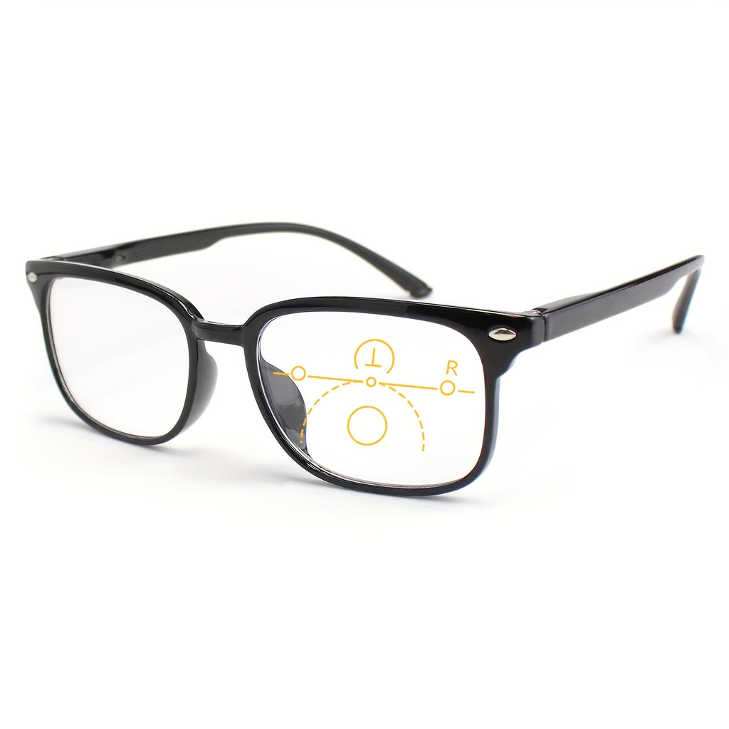 Classic Reading Glasses with Small Rectangle Frame - Comfortable Spring Hinges, Lightweight Plastic & PC Lens Eyewear for Men & Women, Non- +1 Magnification, Everyday Glasses for Computer, Driving, Reading - Stylish & Durable All-Day Wear