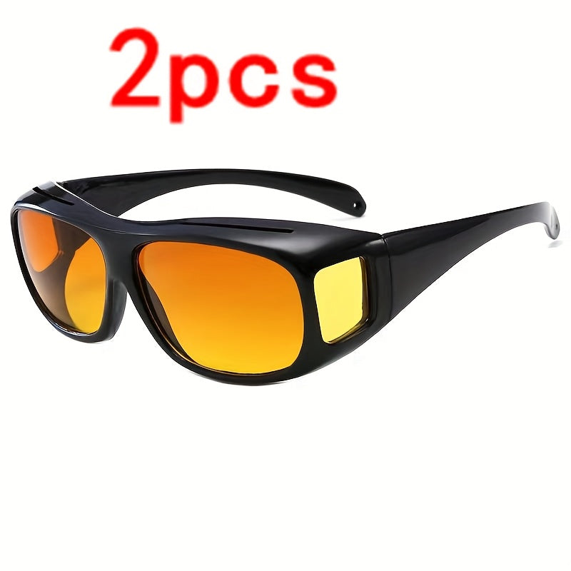 1pc/2pcs of Night Vision Wrap-Around Sunglasses for Driving, Suitable for Outdoor Sports Like Cycling, Fishing, And Hiking. Unisex Fashion Eyewear for Day And Night Use