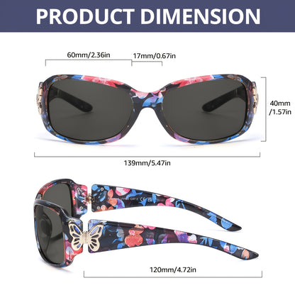 Butterfly Decor Polarized Sunglasses – UV400 Wrap-Around Fashion Eyewear for Men & Women, Trendy Floral & Gradient Styles for Summer, Festivals & Everyday Chic Looks