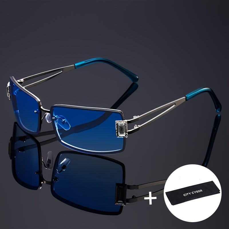 Oversized Square Glasses for Men Women – Extra Large Luxury Gradient Ombre Retro Party Eyewear, Decorative Statement Frames for Festival Halloween Costume, Includes Cleaning Cloth