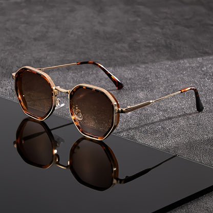 Polygonal Sunglasses Unisex Lightweight Durable Stylish Lens with Case Cleaning Cloth Casual Formal Men Women Trendy Eyewear