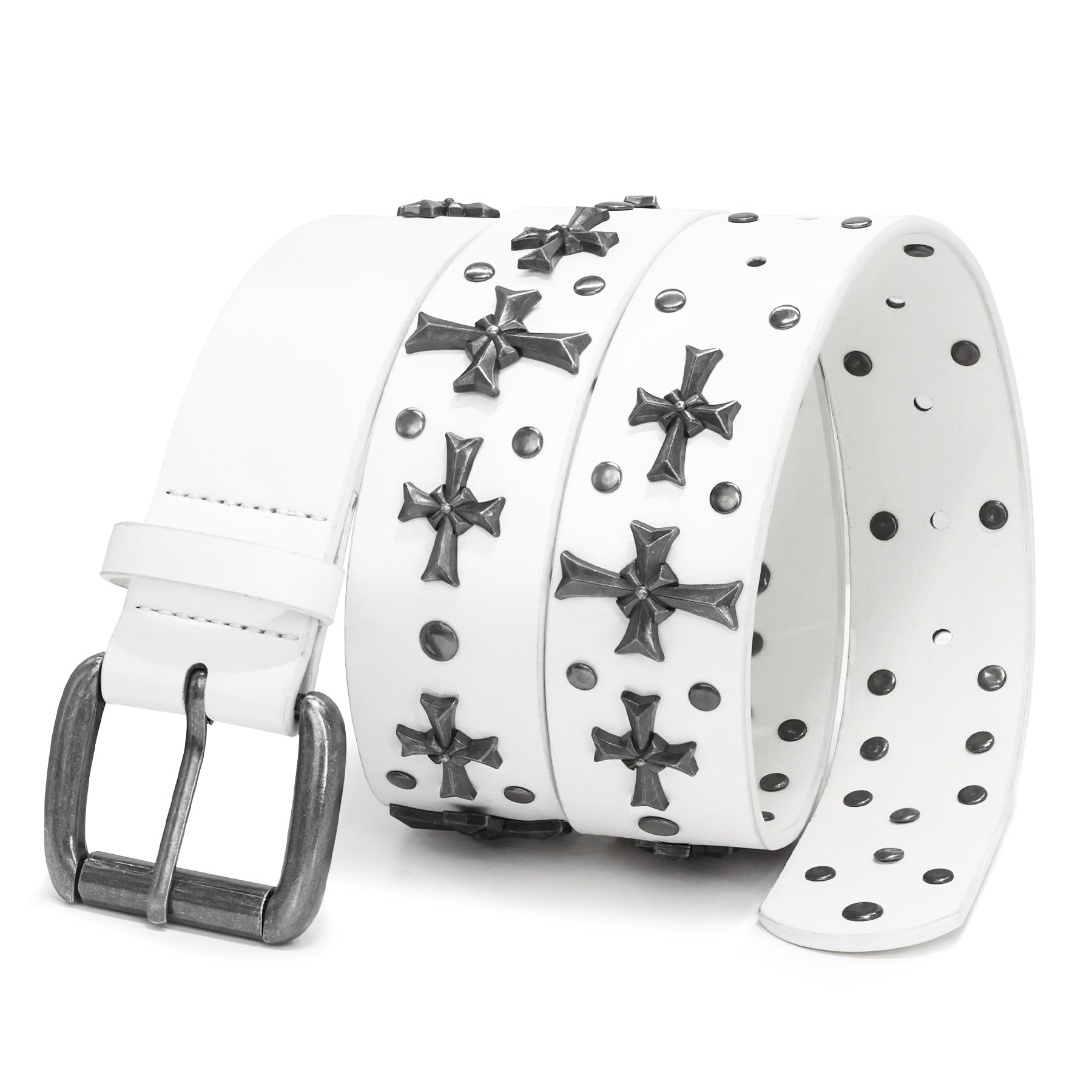 Studded Belt Women Y2K Belt Metal Punk Rock Style Rivet Gothic Belts with Cross Rivet for Jeans Pant