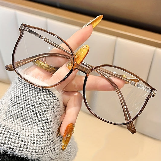 Blue Light Blocking Reading Glasses Women Cat Eye TR90 Golden Chain Full Rim Oval Frame Anti Blue Light Computer Readers +1.0 to +4.0 Magnification Elegant Gift for Seniors