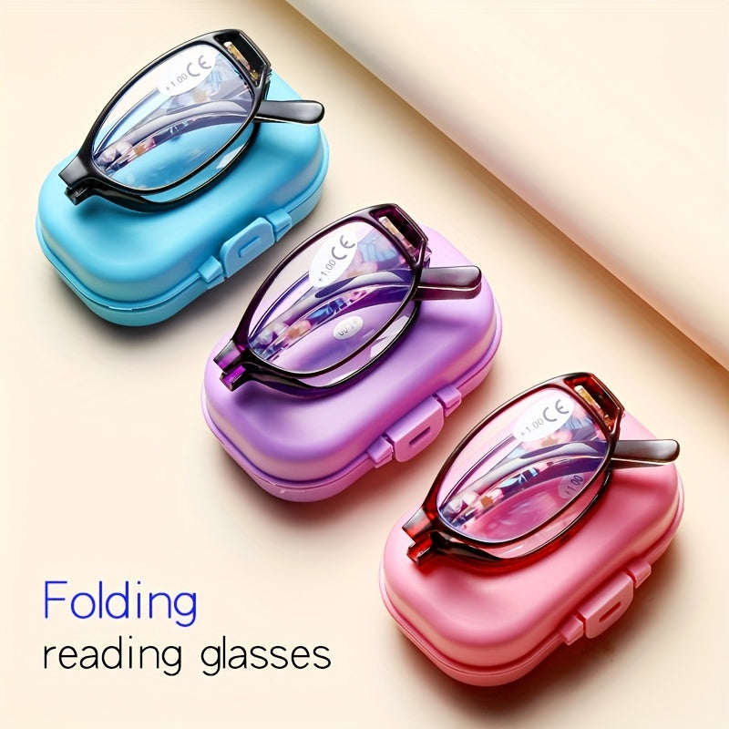 Folding Reading Glasses 3-Pack Unisex Elegant Business Style Mixed Colors Portable Compact Readers for Men and Women Strengths 1.0x to 4.0x All Face Shapes