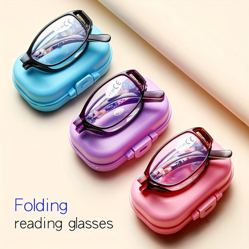 Folding Reading Glasses 3-Pack Unisex Elegant Business Style Mixed Colors Portable Compact Readers for Men and Women Strengths 1.0x to 4.0x All Face Shapes