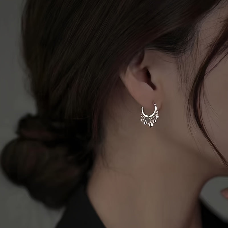 Elegant 925 Sterling Silver Hypoallergenic Hoop Earrings with Zirconia Stones for Women Engagements And Weddings