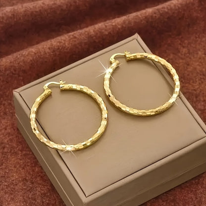 Earring Set for Women - Mixed Hoop Set, 4 Pairs in Gold and Silver Tone - product detail view 7
