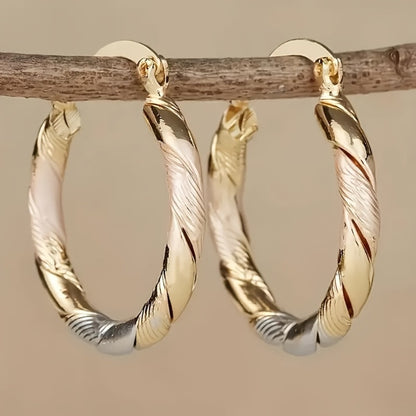 Earring Set for Women - Mixed Hoop Set, 4 Pairs in Gold and Silver Tone - product detail view 8