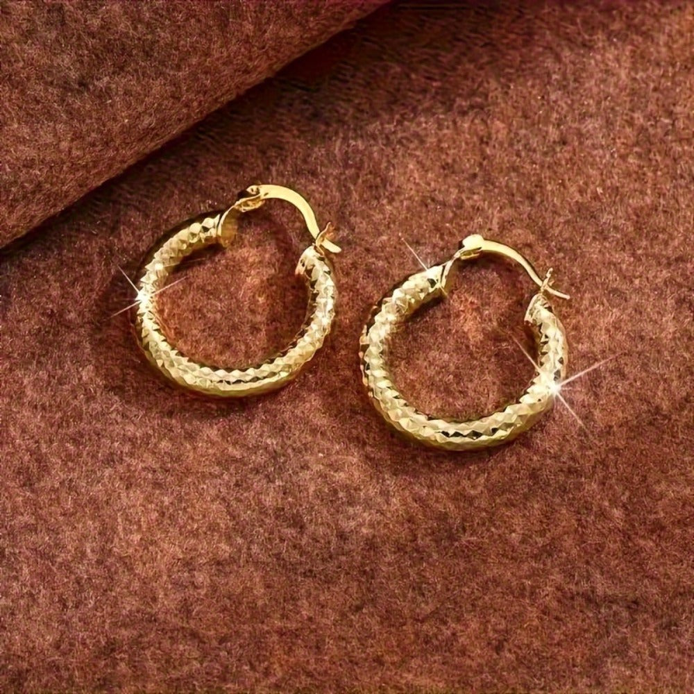 Earring Set for Women - Mixed Hoop Set, 4 Pairs in Gold and Silver Tone - product detail view 9