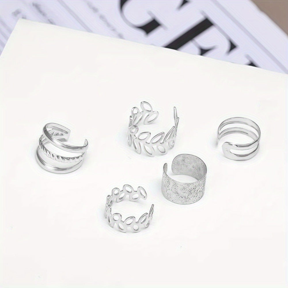 Earrings for Women - Ear Cuff Set for 5pcs Non-Piercing Clip-On Cartilage , Hypoallergenic Gold - product detail view 4