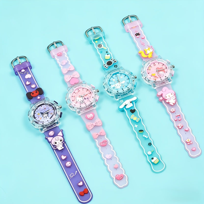 4pcs, Kawaii Sanrio Hello Kitty New High Appearance Level Cartoon Watches, Sanrio, Perfect Christmas Party Decoration Watch, Suitable For Birthday Gifts, Party Gifts, And A Great Choice For Valentine'S Day, Watch Graduation Present