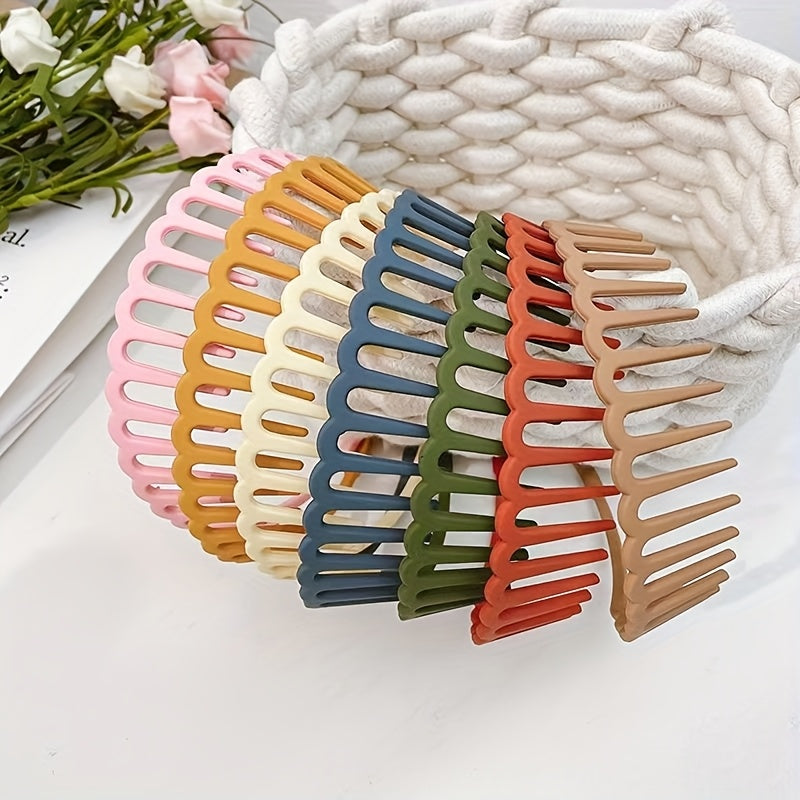 5 Toothed Face Wash Headbands, Long Tooth Headbands, Matte Texture Plastic Hairpins, Non-Slip Headbands, Women'S Headbands, Hair Clips, Hair Ties, Hair Additions, Travel And Face Wash