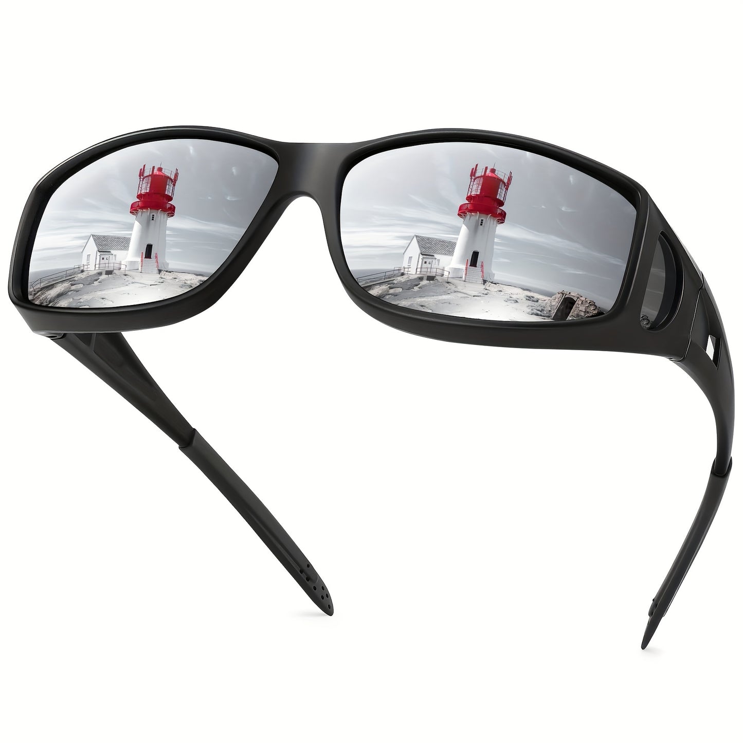 Rectangular Fashion Sunglasses Unisex Fit-Over Prescription Glasses Multi-Color Mirrored Gradient Lenses for Men and Women Stylish Everyday Eyewear