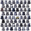 60pcs Neck Gaiter Bulk For Men Women Balaclava Face Mask Coverings Seamless Headwear Bandana Neck Scarf (Dark Pattern)