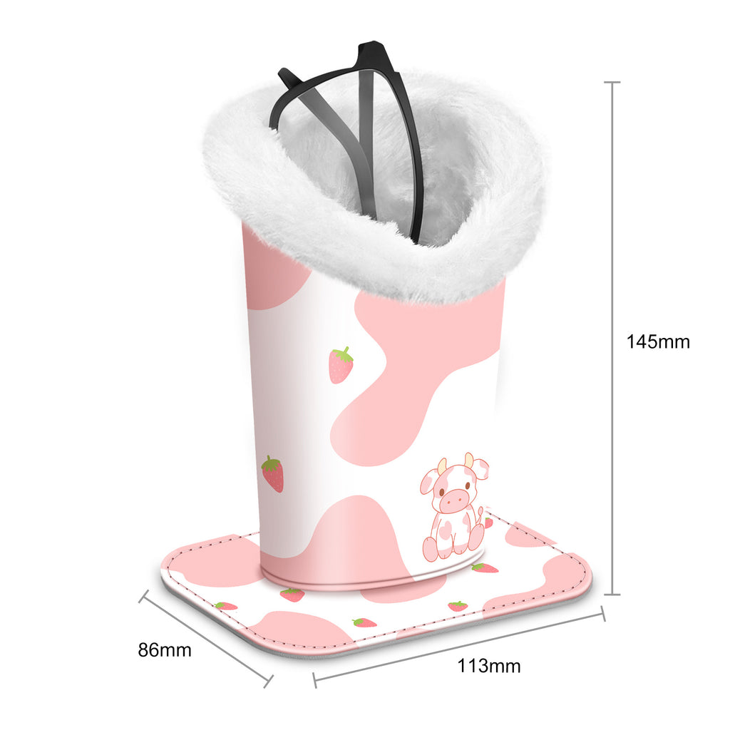 Plush Lined Eyeglasses Holder Protective Glasses Holder Stand Case Anti-scratch Glasses Storage Organizer for Desk, Nightstand, Office