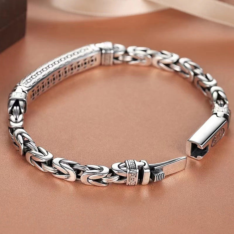 Sterling Silver Bracelet for Women 925 Vintage Bohemian Bangle Cuff Open Adjustable Wrist Jewelry Birthday Gift for Girlfriend Mom Wife