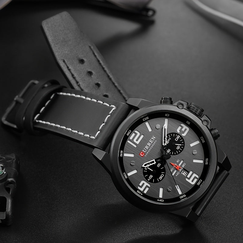 Men's Quartz Sports Watch — 24H Display, Timer & Calendar | Zinc Alloy Case, Multiple Colors