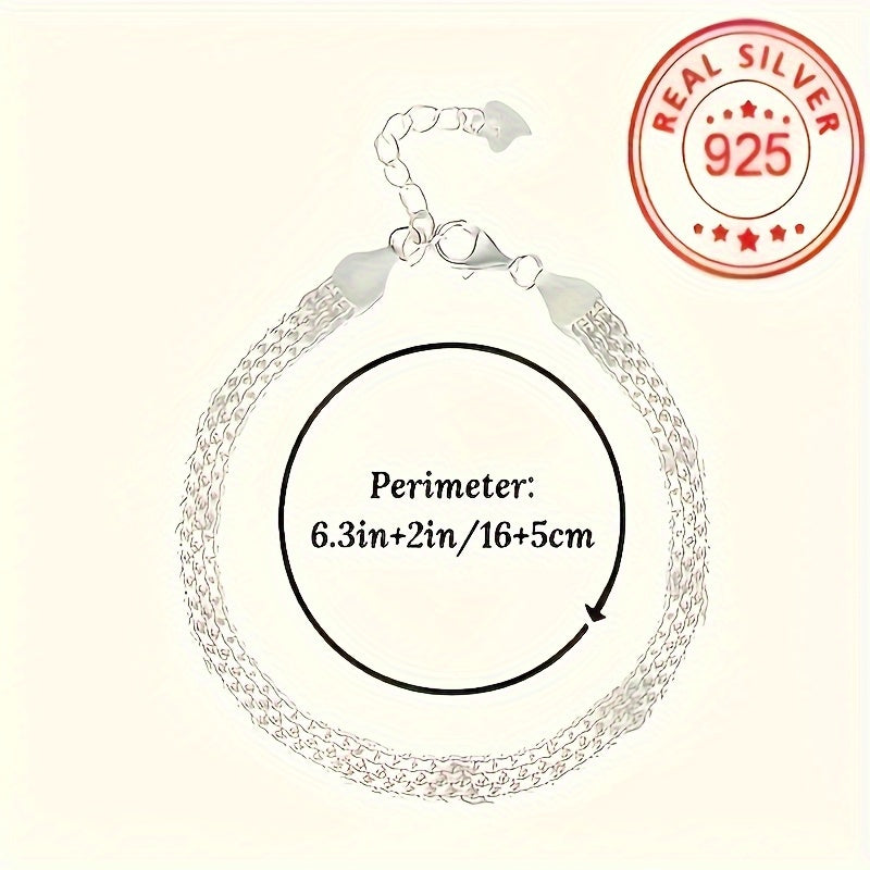 4pcs S925 Silver Braided Bracelet Set