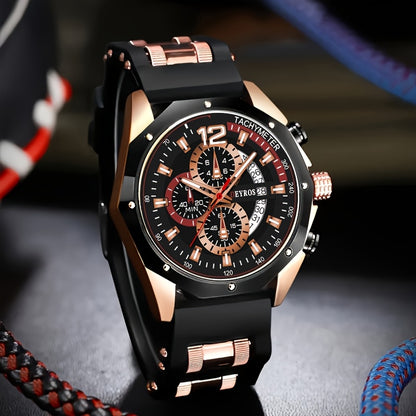 Silicone Watch for Men Fashion Casual Quartz Date Display Sport Wristwatch Sporty Design Multiple Colors Christmas Thanksgiving Gift Reloj Para Hombre