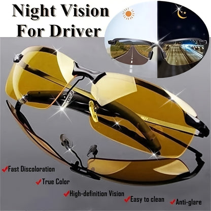 Night Vision Glasses 2 Pack Anti-Glare Driving Half Frame TAC Lens for Men Women – Yellow Tinted Headlight Glare Reduction, Lightweight Unisex Night Driving Gift