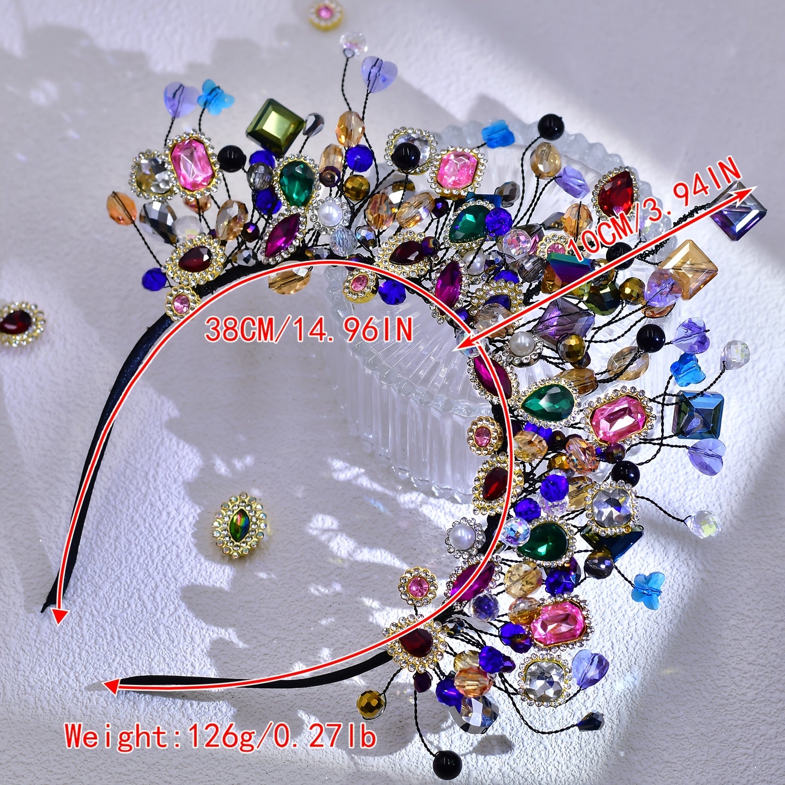 1pc of a Vibrant Rhinestone Tiara Headband Ideal for Weddings, Parties, Carnivals, And Valentine'S Day Hair Adornments