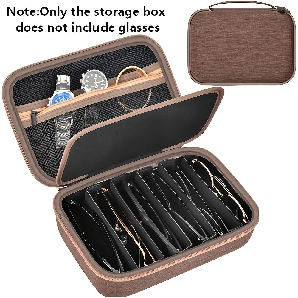Sunglasses Organizer Case Travel Storage Bag Multi-Slot for Men Women – Portable Protective Eyewear Holder, 2 4 6 Slot & Large Options, Black Brown Grey Pink