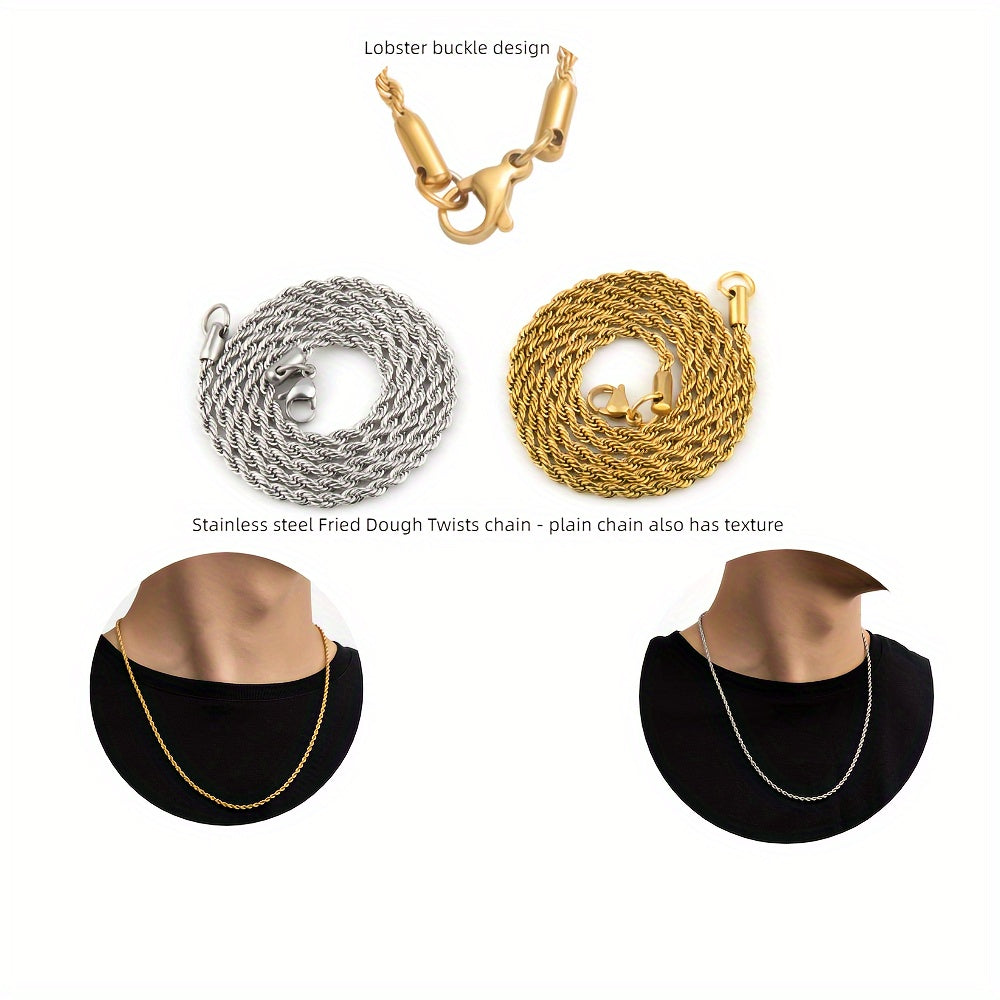 Set of 4pcs, Including a Men'S Watch, a Cuban Necklace And Bracelet, And a Cross Necklace for Men