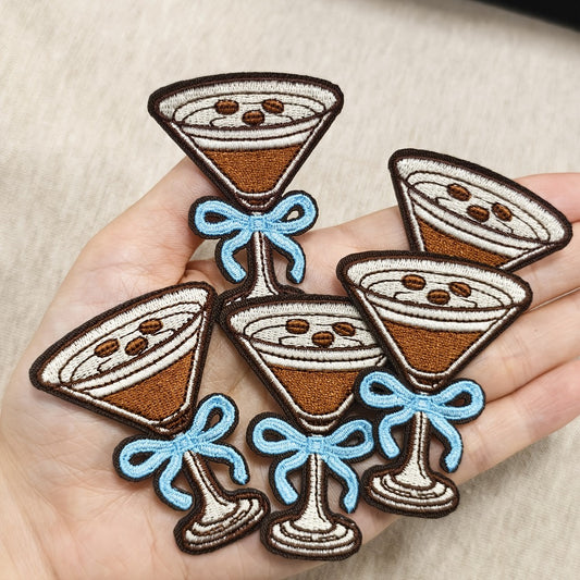 Embroidered Patch - Espresso Martini Set 5pcs Vintage Iron-On Polyester Patches for Clothing - main product view