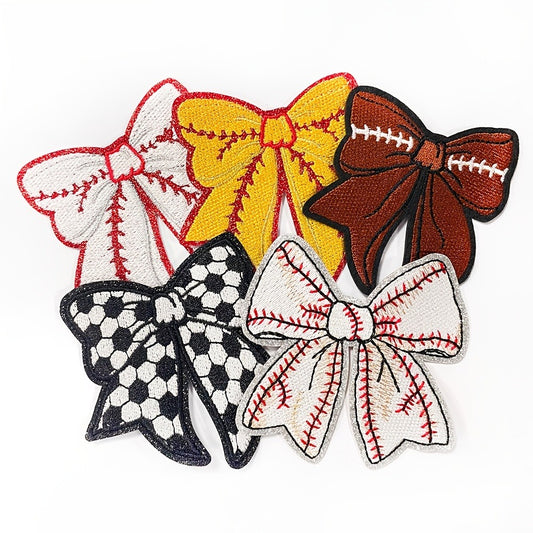 Embroidered Patch - Patches Set of 10 - Sports Bow Baseball Football Rugby Iron-On Sew-On - main product view