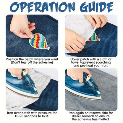 Embroidered Patch - Patches Set of 20 - Colorful Lightning Bolt Iron-On Appliques for - product detail view 8