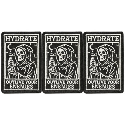 Embroidered Patch - Patches Set of 3 - Gothic Skull Hydration Meme Iron-On Sew-On Patches for - product detail view 4