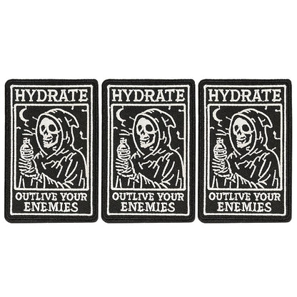 Embroidered Patch - Patches Set of 3 - Gothic Skull Hydration Meme Iron-On Sew-On Patches for - product detail view 12