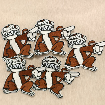 Embroidered Patch - Patches Set of 5 - Funny Monkey Iron-On Sew-On Patches for Jackets - product detail view 3